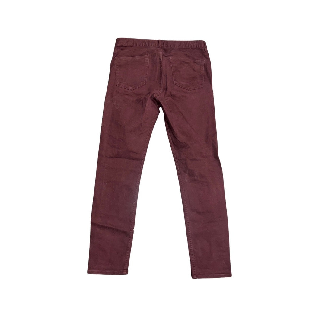 H&M Skinny Fit Mens Burgundy Pants Preppy Casual Size 34
