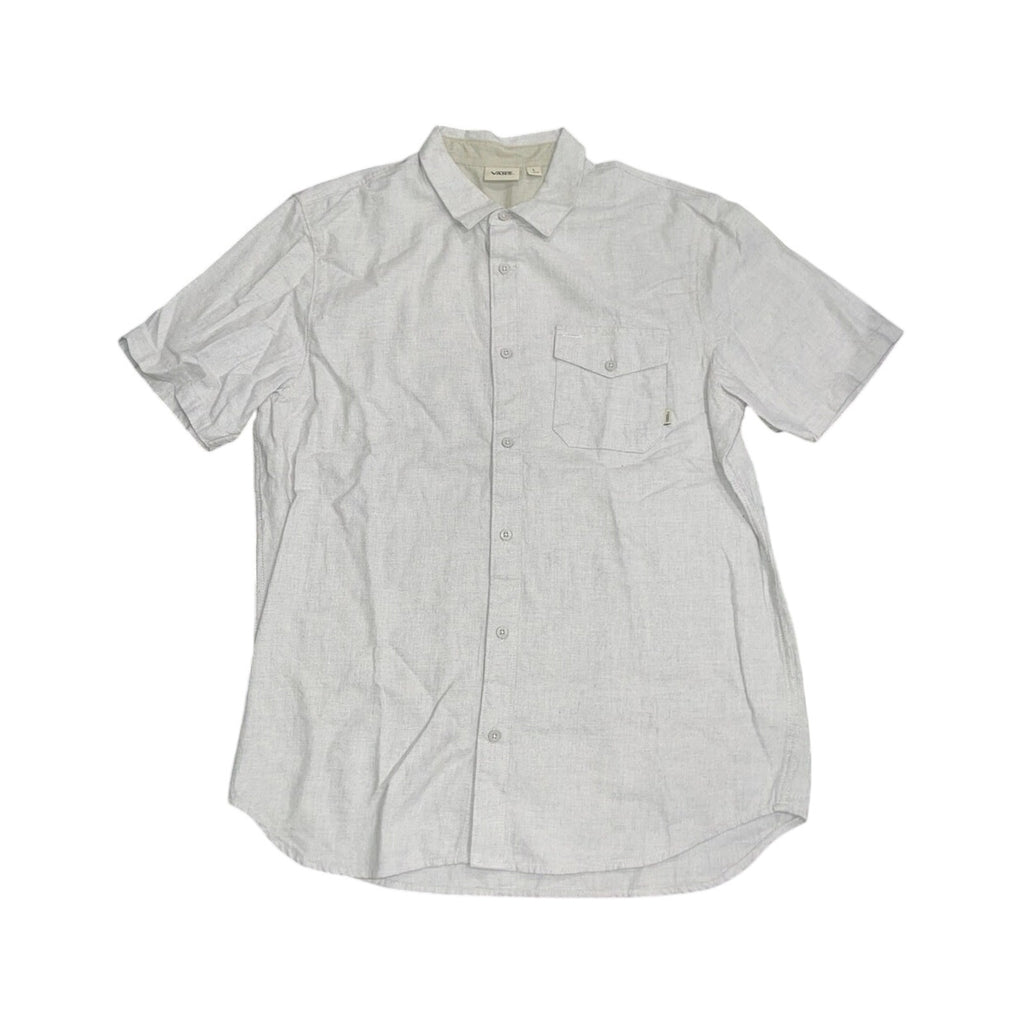Vans Shirt Mens Gray Button Down Short Sleeve Shirt Size Large Skater Streetwear