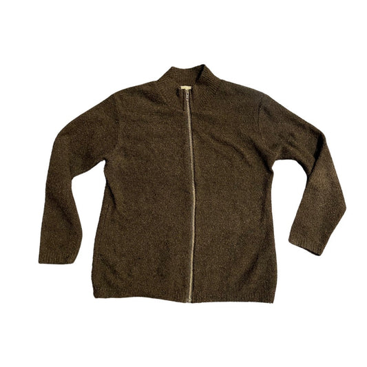 B.K. & Co. Sweater full zip up cardigan dark brown grandpa core size medium