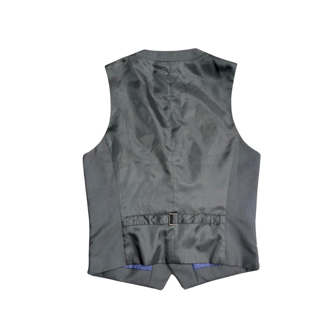 INC International Concepts Vest Men's Slim Fit Black Pinstripe Career wedding