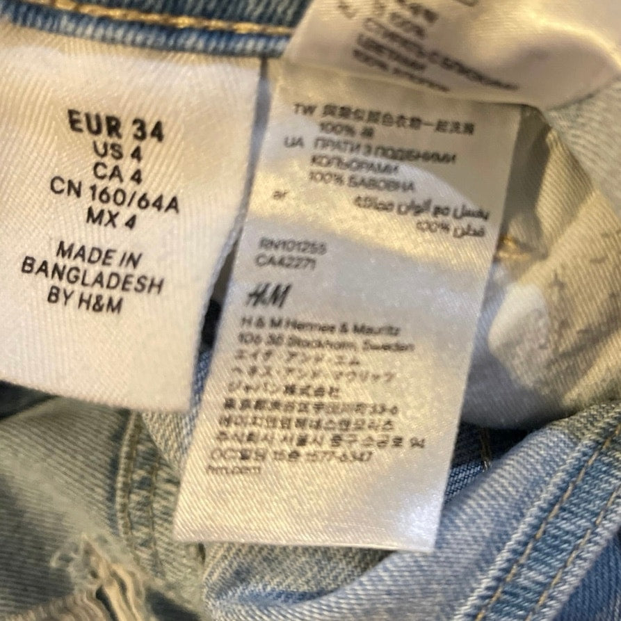 Denim Jeans Distressed Shortalls Overalls SZ 4 Shorts Casual Streetwear 90s Y2K