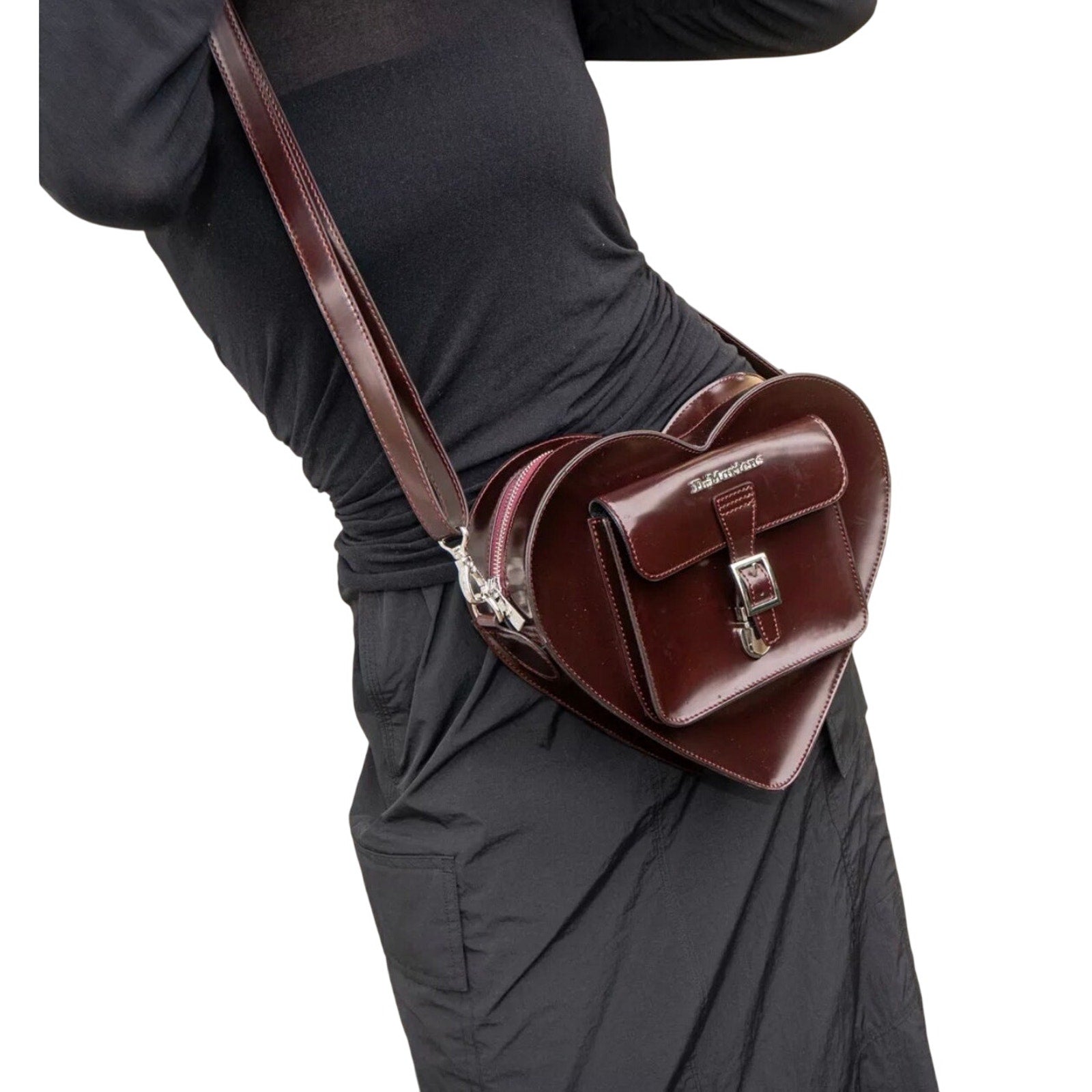 Dr. Martens Vegan Heart Shaped Backpack Purse NWT Cherry Red Grunge Punk Newwave
