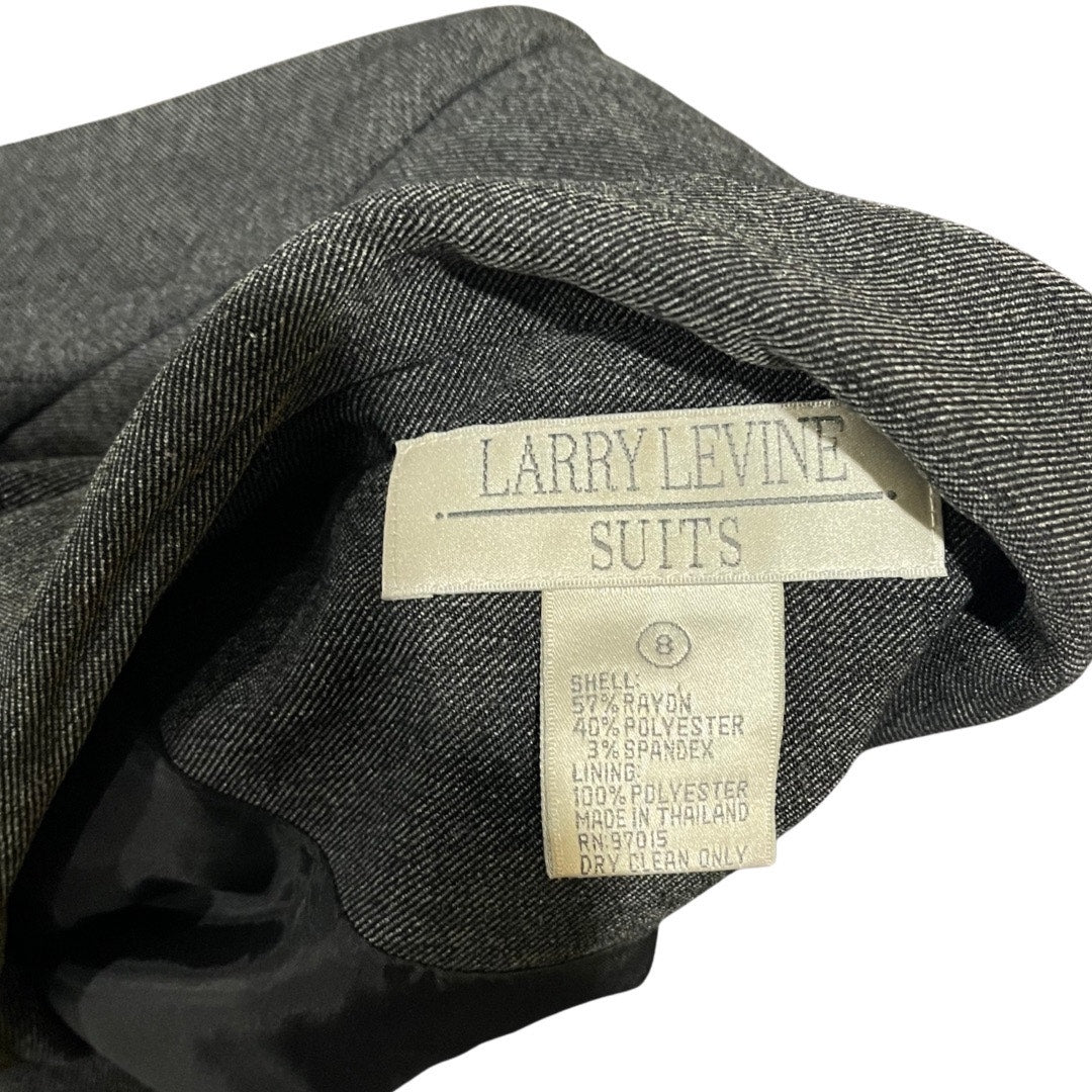 Larry Levine Gray Suit Jacket Blazer Women Size 8 Career Office Professional