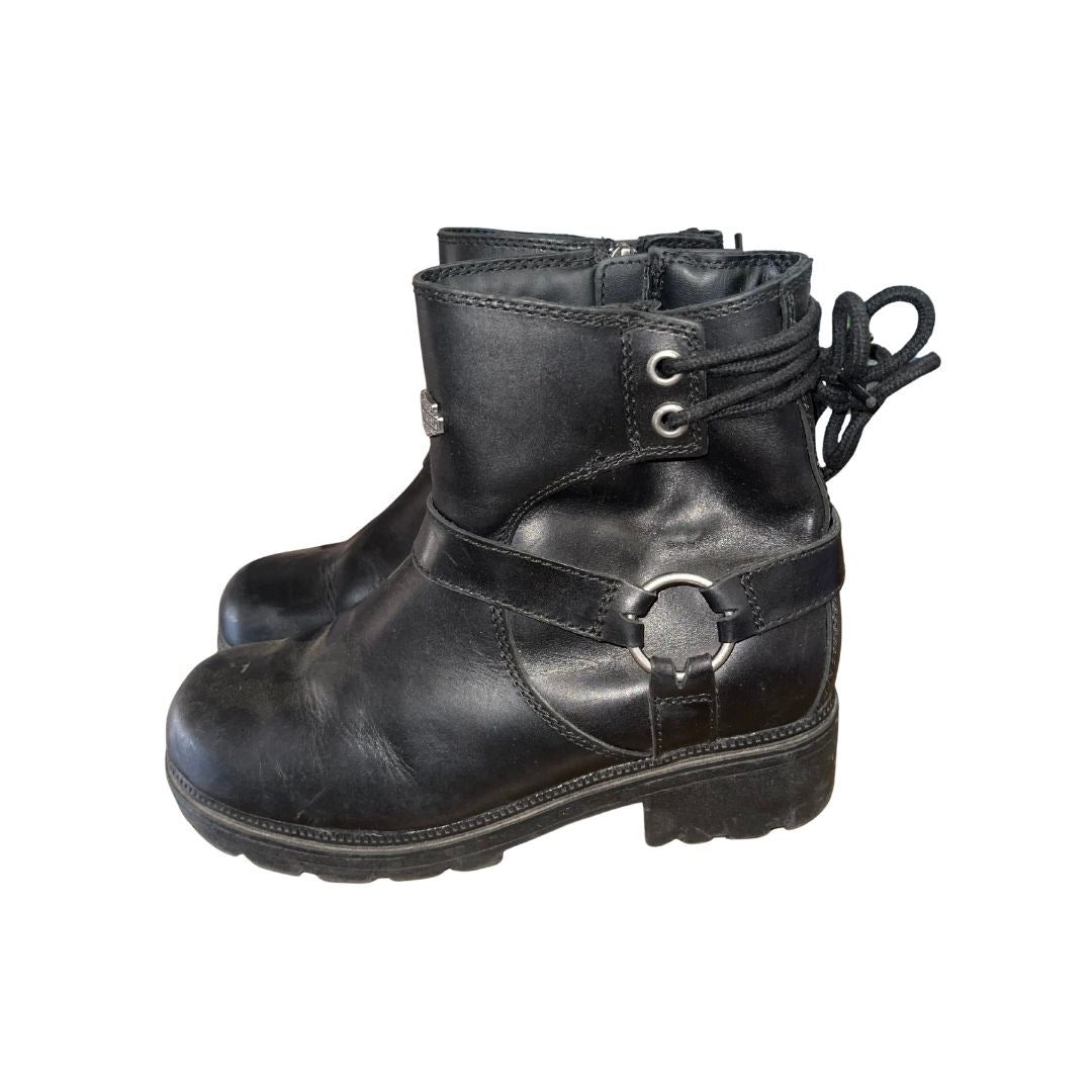 Women's Harley Davidson Tegan 5" Black Lace Harness Riding Boot Motorcycle Size 9