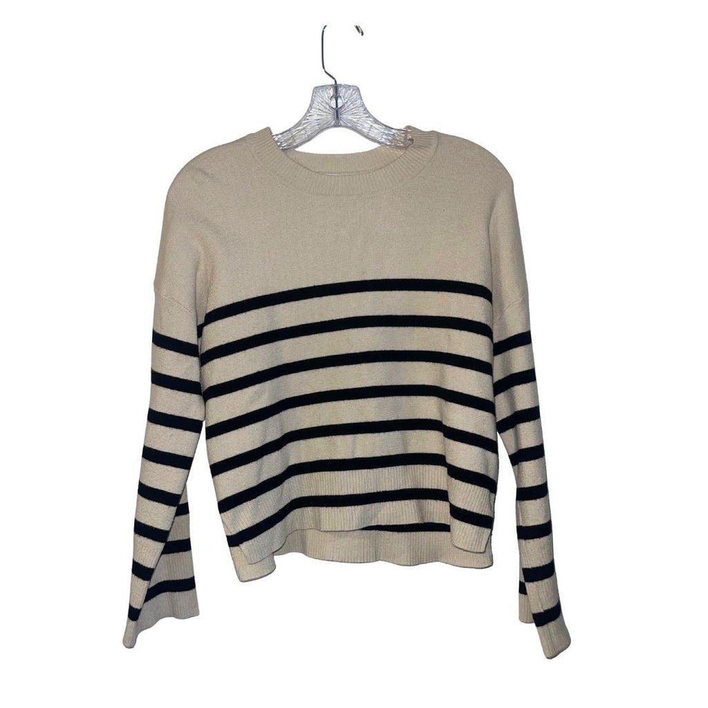 For the Republic Knitted Cropped Striped Sweater Size XS Crew pullover Cozy