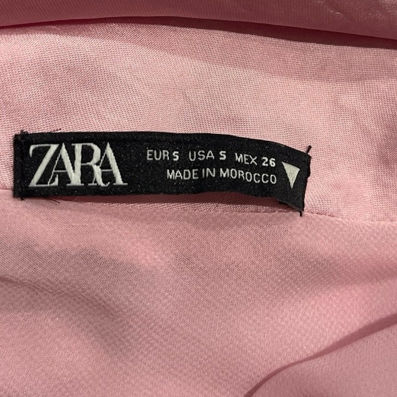 Zara Satin Effect Cowl Neck Slip Dress SZ S Cross Straps Flirty Party Date Night