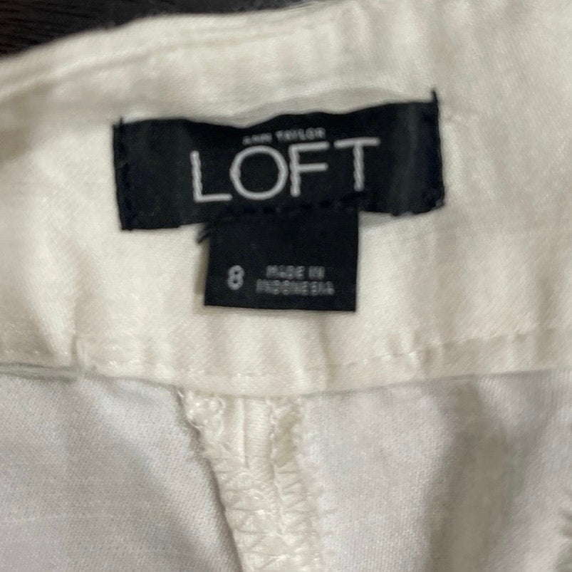 Loft Linen Straight Leg Linen Trouser Pants SZ 8 Casual Lightweight Career
