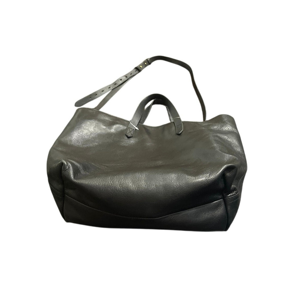 Madewell Zip Top Black Leather Tote Bag Carryall Adjustable Crossbody Minimalist