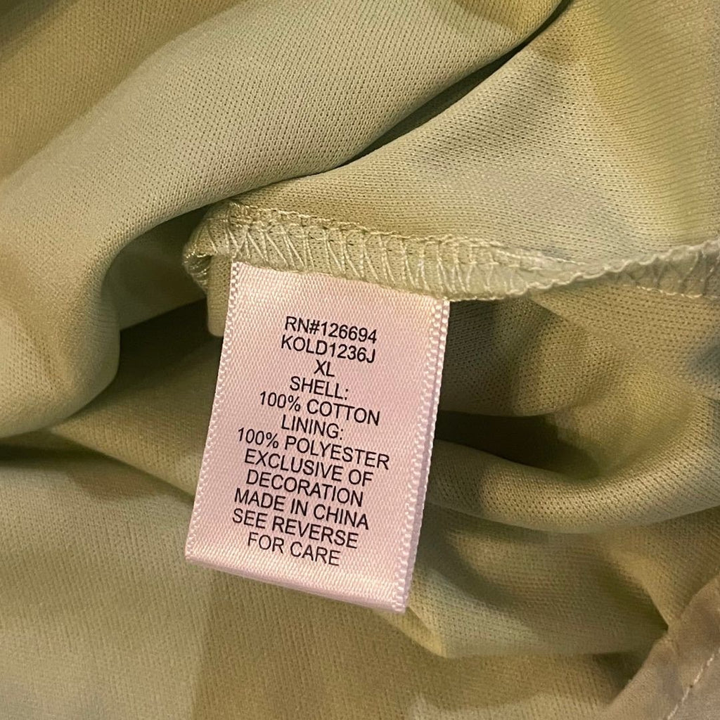 Live to be Spoiled Eyelid Green Sleeveless Dress XL Ruched Summer Cotton Y2K