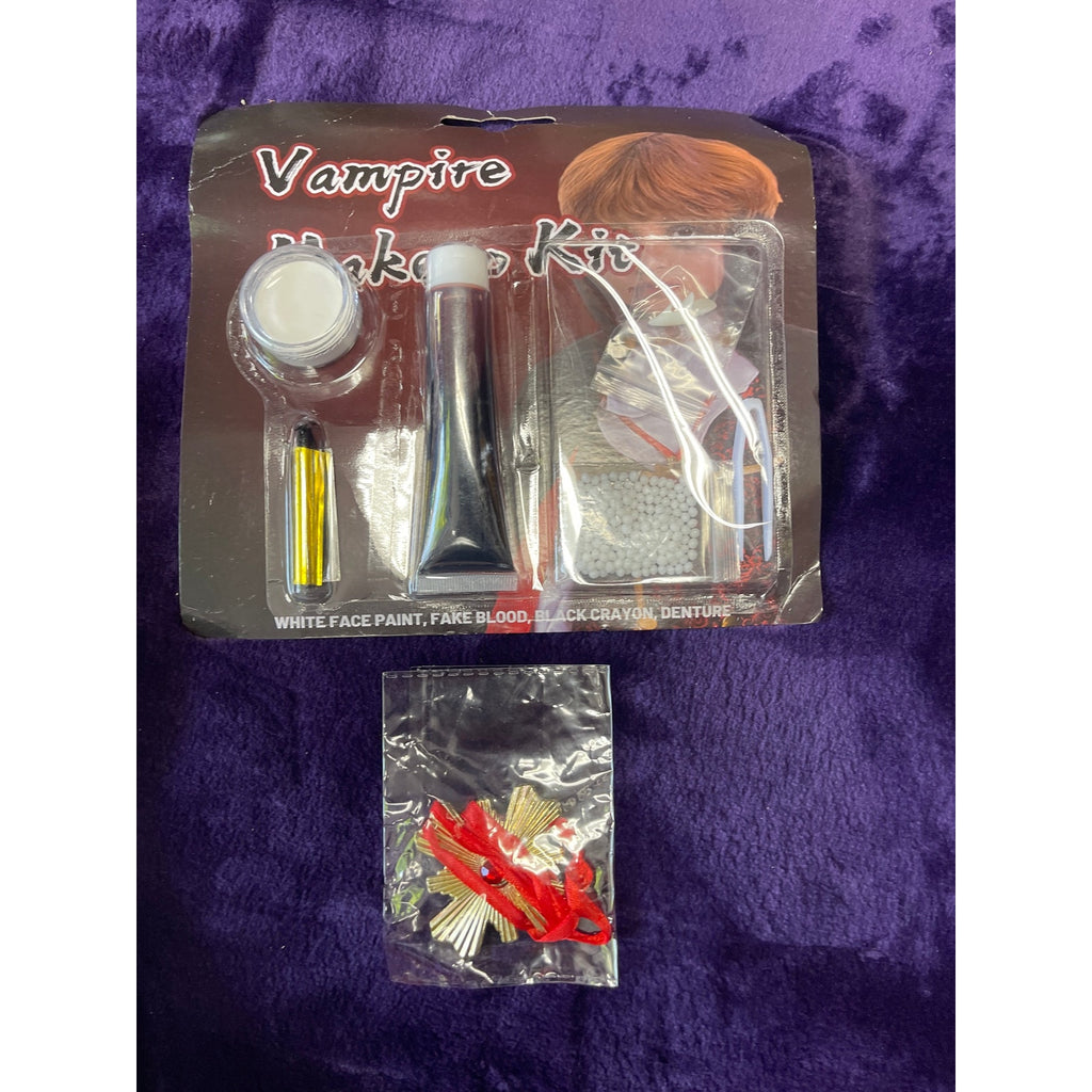Youth Child Vampire Halloween Costume Make up Kit SZ 8-10 Goth Spooky Kidscore