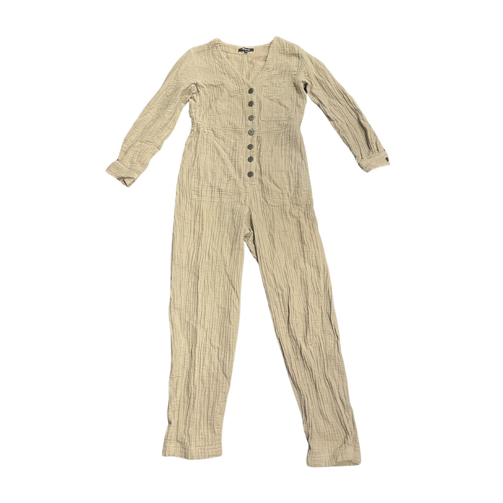 Madewell Double Gauze Lightspun Stitched Pocket Coverall Button Front Jumpsuit