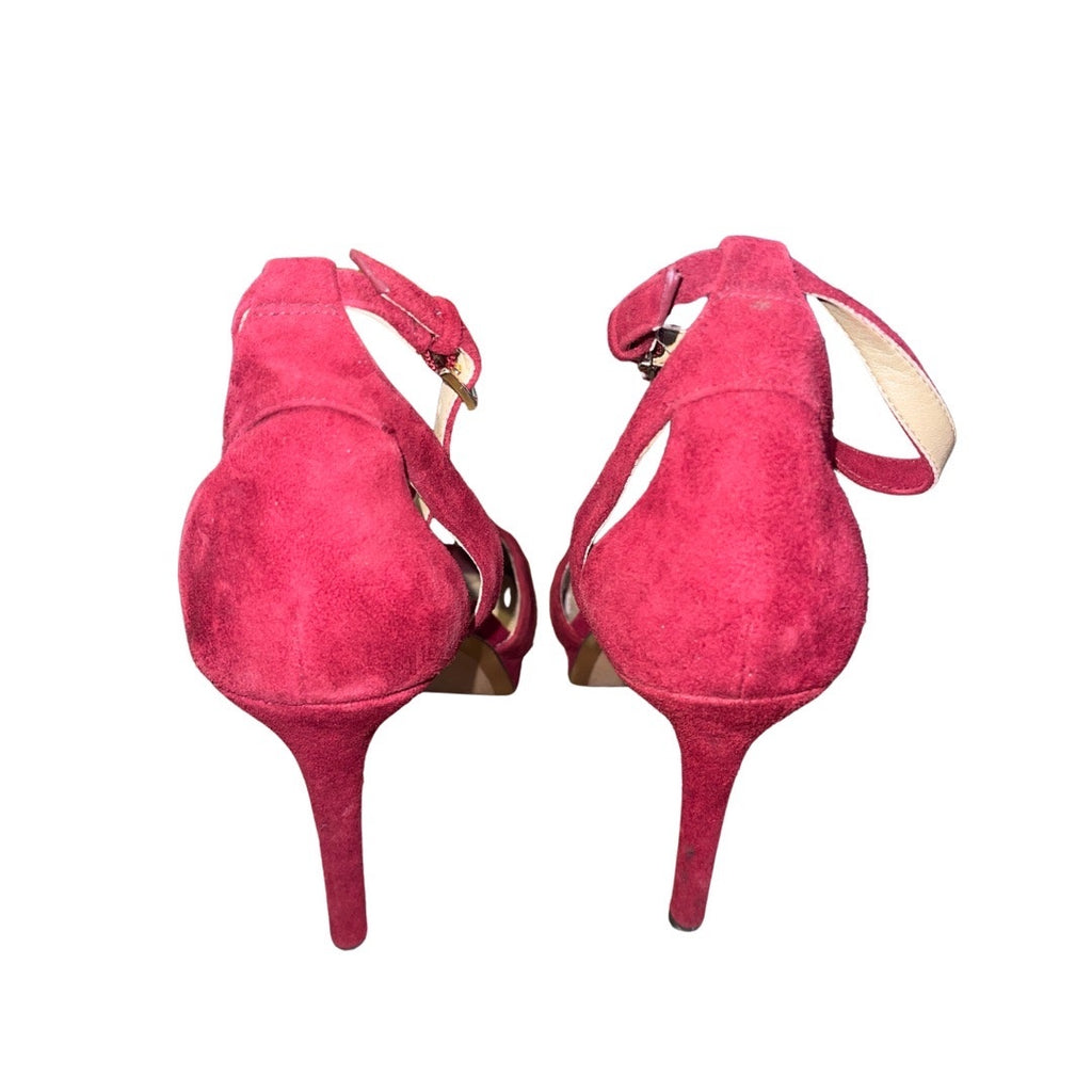 Michael Michael Kors Suede Leather Red Heels Size 8 Date night Party Glam