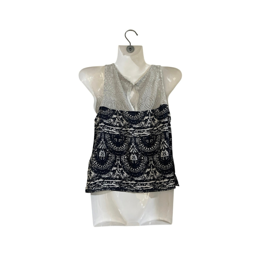Elodie Sleeveless Bohemian Crochet Lace Peplum Tank Top SZ XS Flowy Artsy