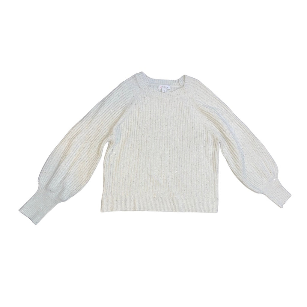 Liz Claiborne Pullover Crew Sequins Knit Sweater wide sleeve size XL