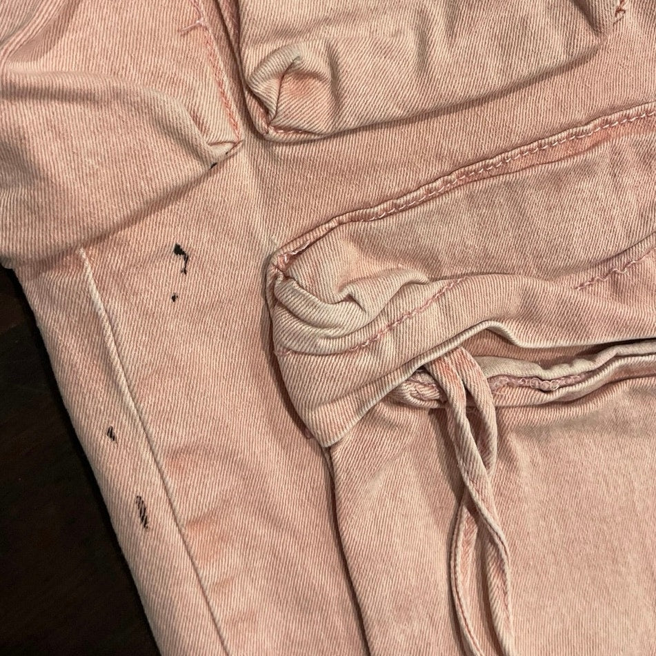 VIP Jeans Pink Multi Pocket Wide Leg Cargo Pants SZ 13/31 Utility Streetwear