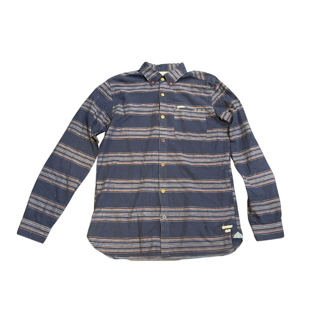 Scotch & Soda Casual Long Sleeve Button Down Shirt Size Large Woven In Japan