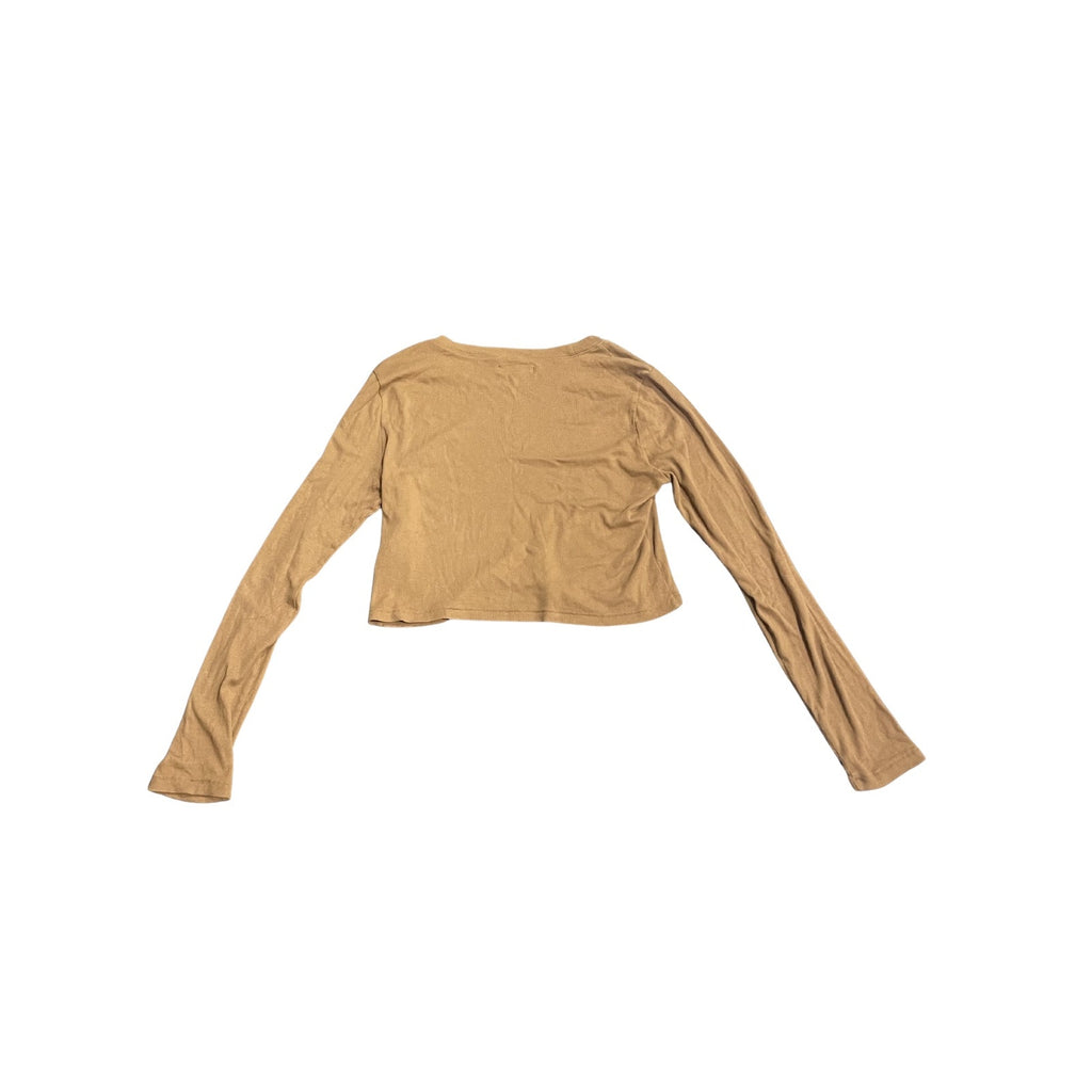 Madewell Fine Soft Ribbed Supercrop Crewneck Long Sleeve Tee Large Lightweight