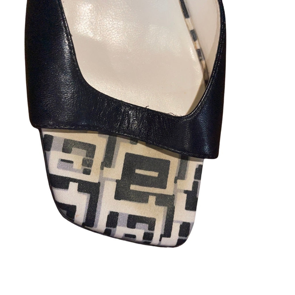 Marino Boutique Open Toe Leather Wedge Sandals Pattern Heel Shoes Size 6.5