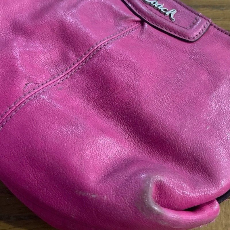 Coach Ashley Fushia Pink Leather Mini Crossbody Purse Handbag Y2K Romantic