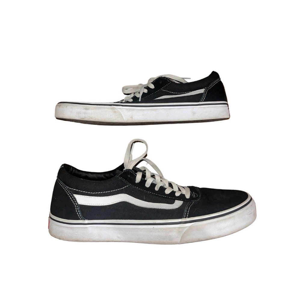 Vans Ward Men Size 13 Black White Stripe Skateboard Shoe Suede Canvas