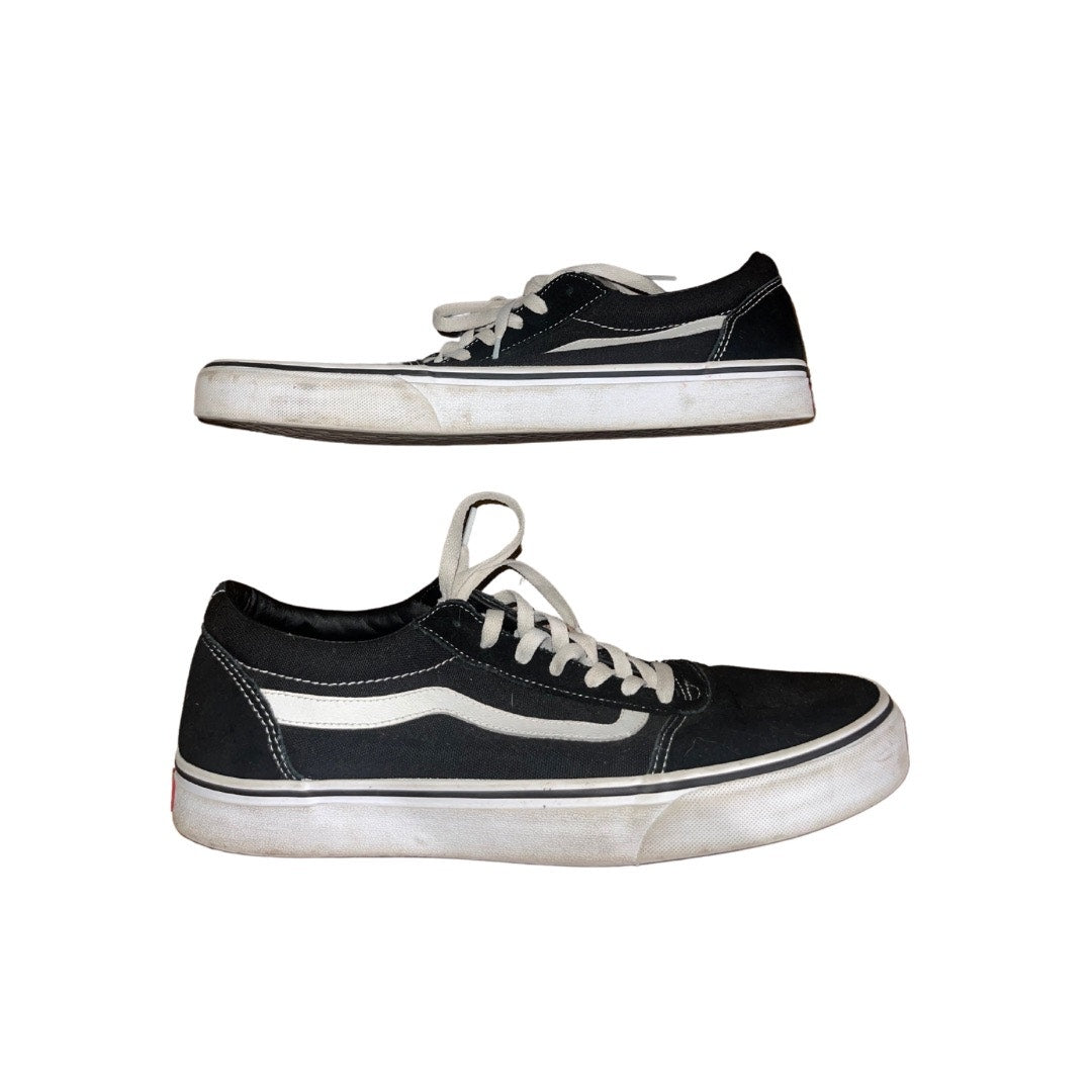 Vans Ward Men Size 13 Black White Stripe Skateboard Shoe Suede Canvas