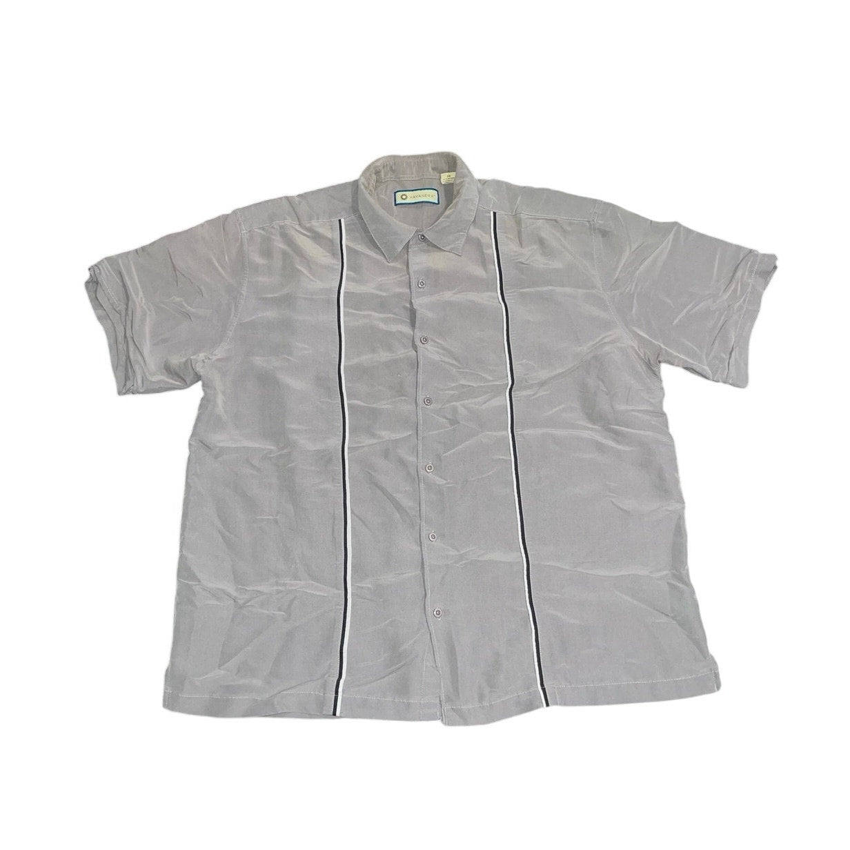 Havanera Shirt Button Down Short Sleeve Size XL Guayabera Cuban Vacation Casual