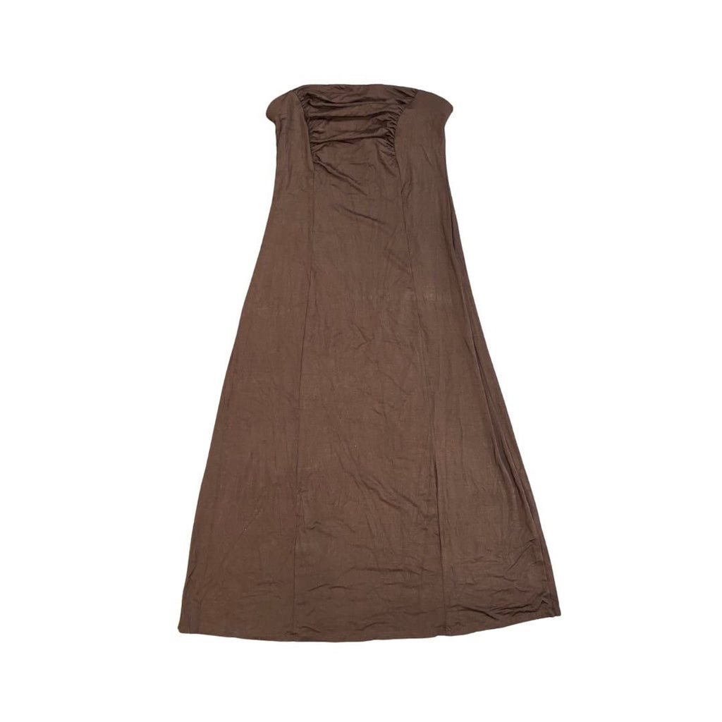 Urban Renewal Remnants Ruched Brown Strapless Tube Maxi Dress Size Medium NWT
