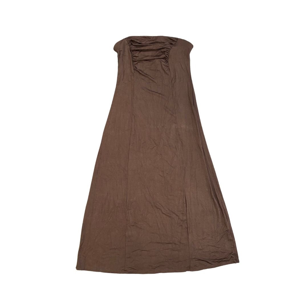 Urban Renewal Remnants Ruched Brown Strapless Tube Maxi Dress Size Medium NWT