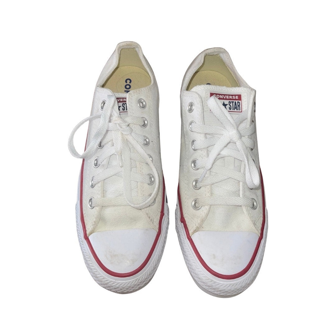 Converse Chuck Taylor All Star Low Top Sneakers Shoes White Canvas Women SZ 8