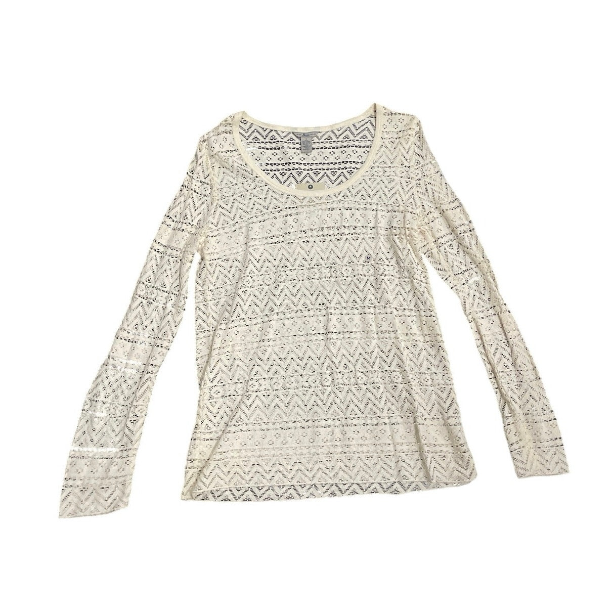 G. H. Bass Open Weaved Lace Long Sleeve Shirt Size M NWT Bohemian Chic Crochet