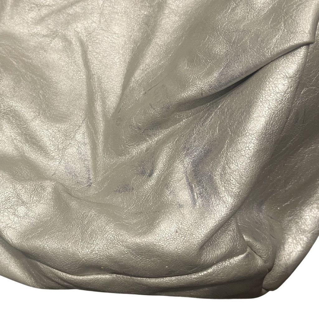 Nine West Metallic Hobo Shoulder Bag Faux Leather Slouchy Y2K Chic Boho