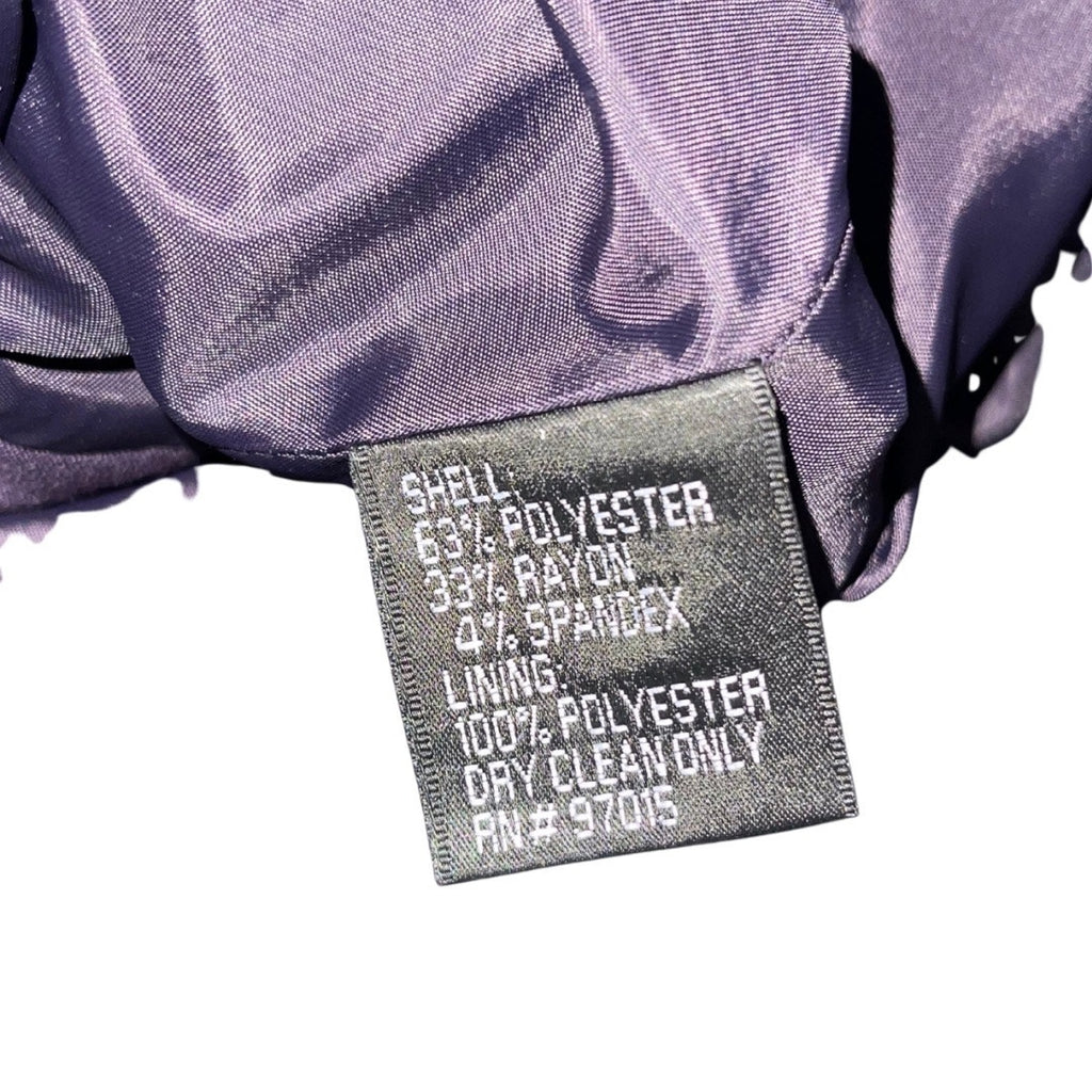 Levine Classics Larry Levine Women Purple Blazer Mock Belt Size 4 Career Office