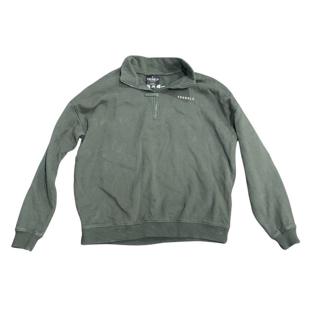 YoungLA Mens Quarter zip pullover sweatshirt SZ Medium Comfy Collection Athletic