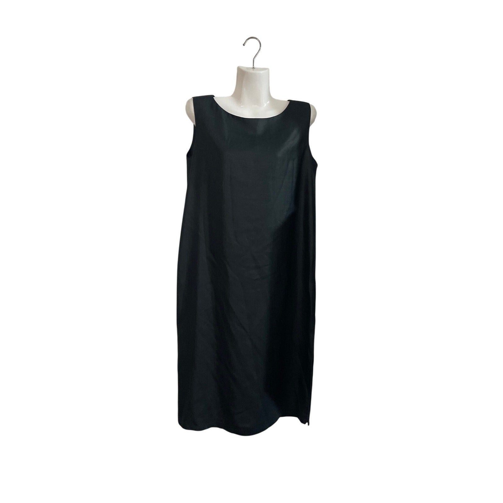 Izzat Baba Classic Black Sleeveless Sheath Dress Minimalist Office Career Wear