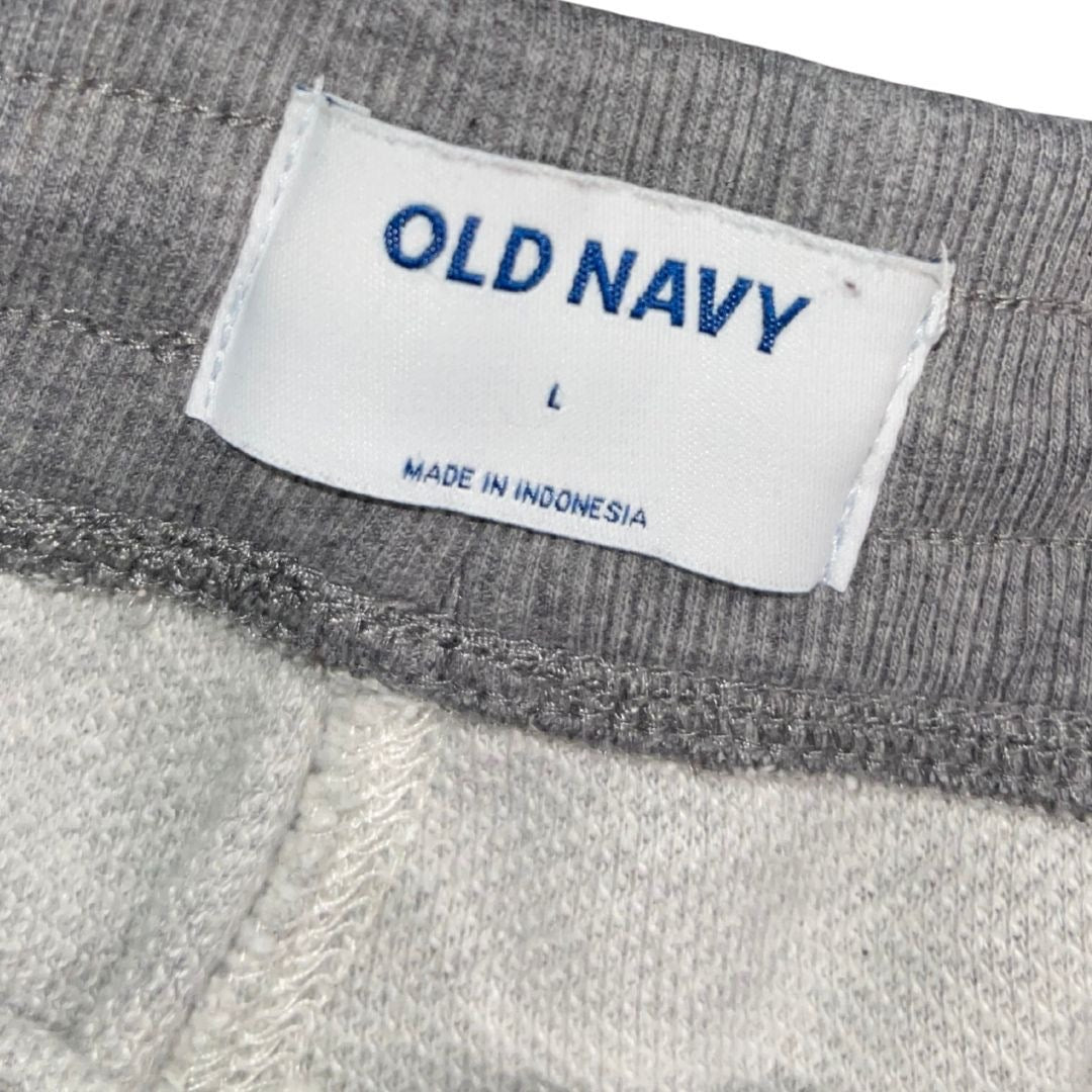 Old Navy Jogger Men Shorts White Grey Size Large Woven Drawstring Athletic