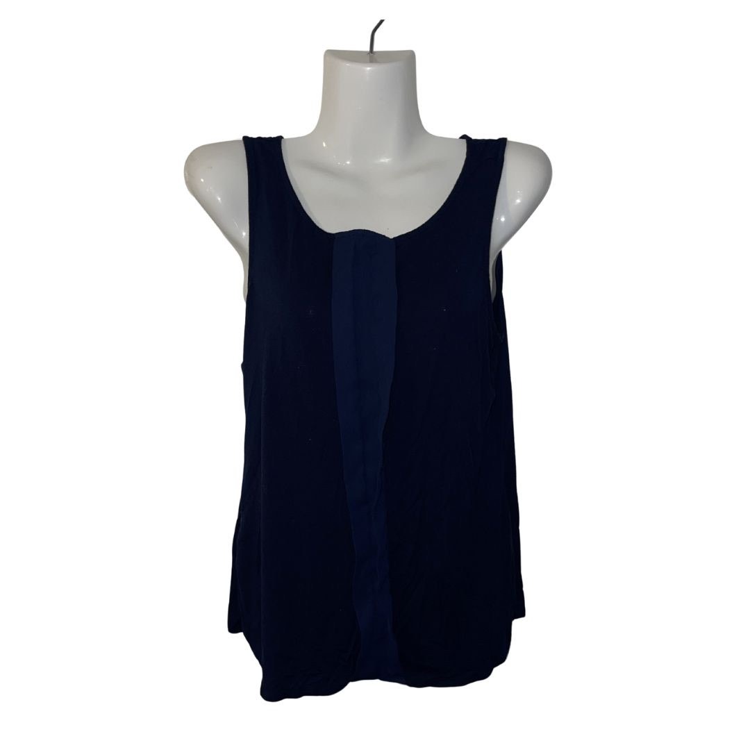 The Limited Sleeveless Navy Blue Blouse Size Small Career Preppy Office Chic