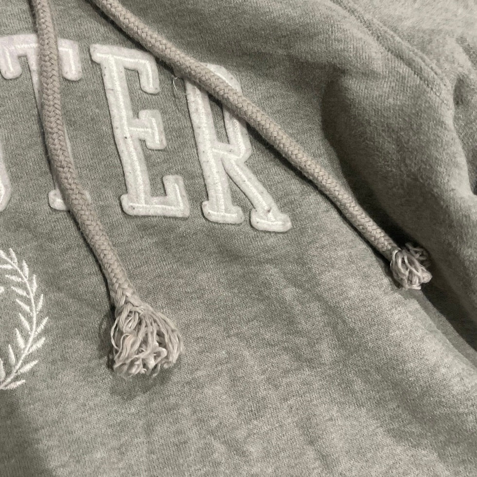 Hollister Embroidered Logo Grey Pullover Hoodie Size Small Streetwear Y2K