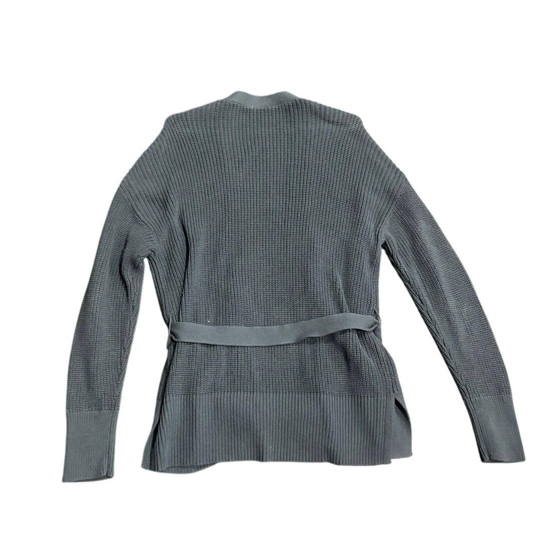 Loft Chunky Knit Open Front Tie Belted Cardigan Lagenlook Casual Chic Comfort