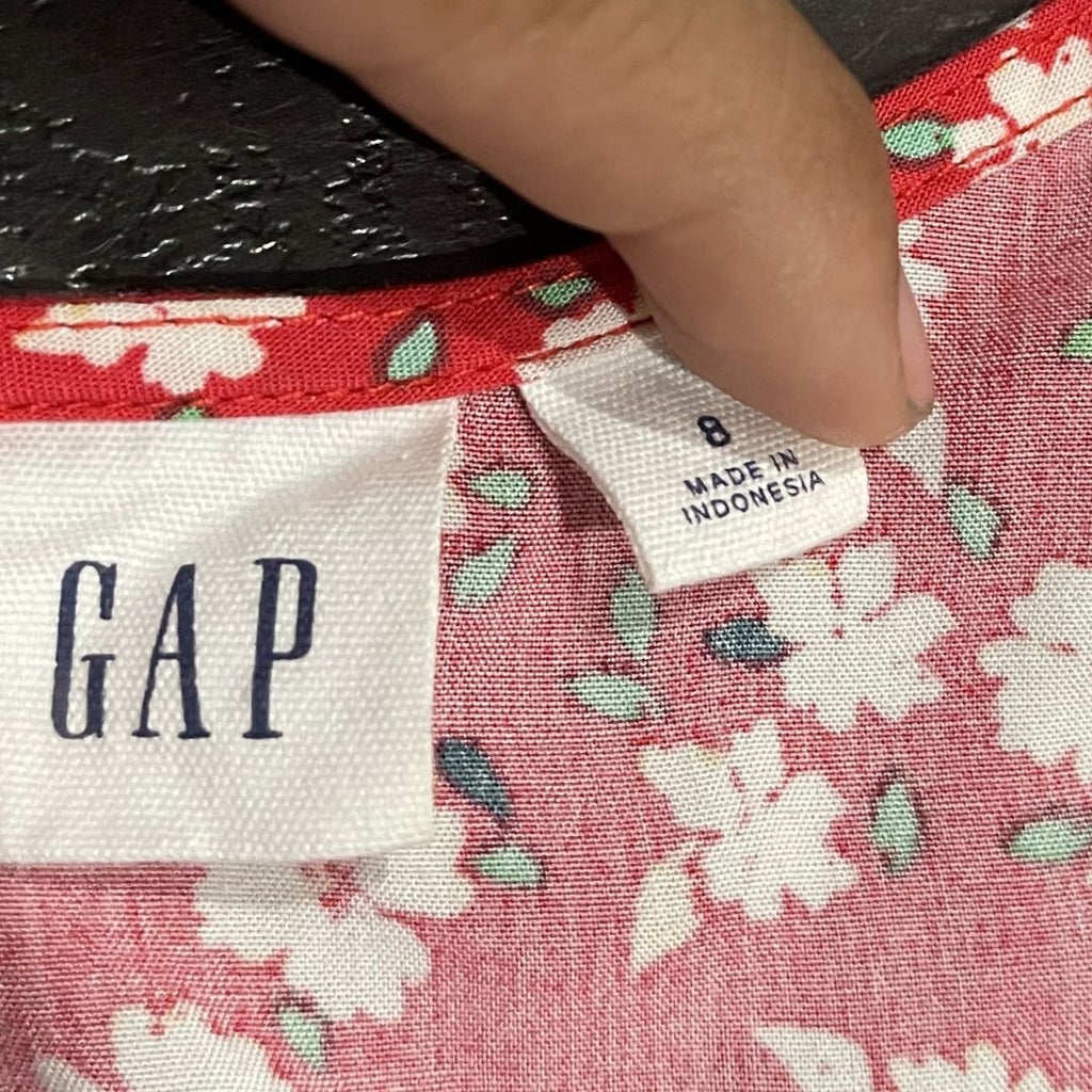 Gap Ditsy Floral V-Neck Short Sleeve Fit and Flare Dress Size 8 Boho Chic Garden