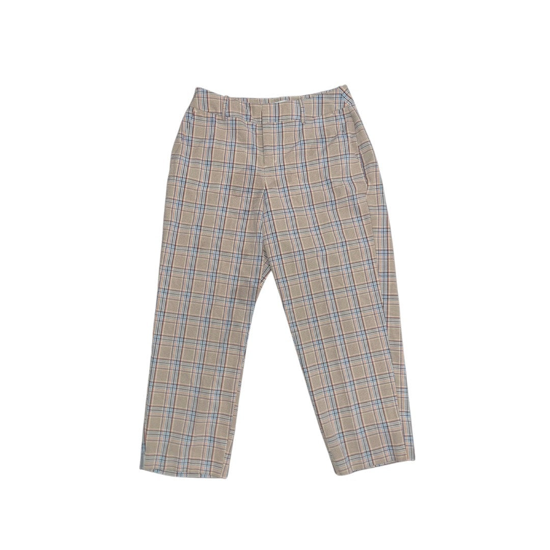 A New Day Plaid Women's Plaid Wide Leg Cropped Trousers Stretch Pants preppy academia