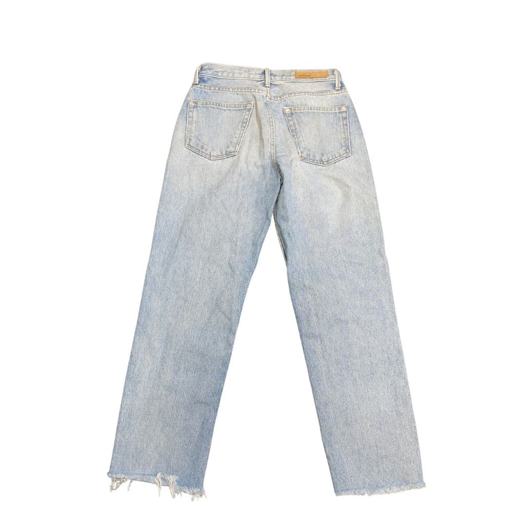 GRLFRND Helena Straight Leg Raw Hem High Rise Denim Jeans SZ 25 Streetwear Chic