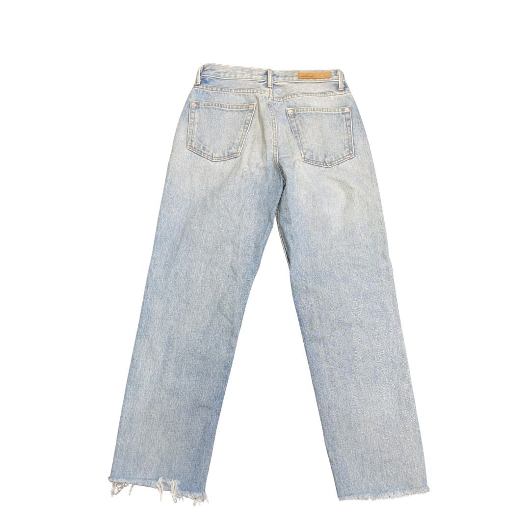 GRLFRND Helena Straight Leg Raw Hem High Rise Denim Jeans SZ 25 Streetwear Chic