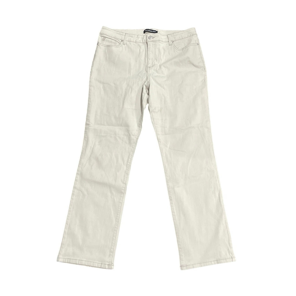 Bandolino Women Straight Leg Beige Denim Jeans Size 16 Mid Rise Classic Wear