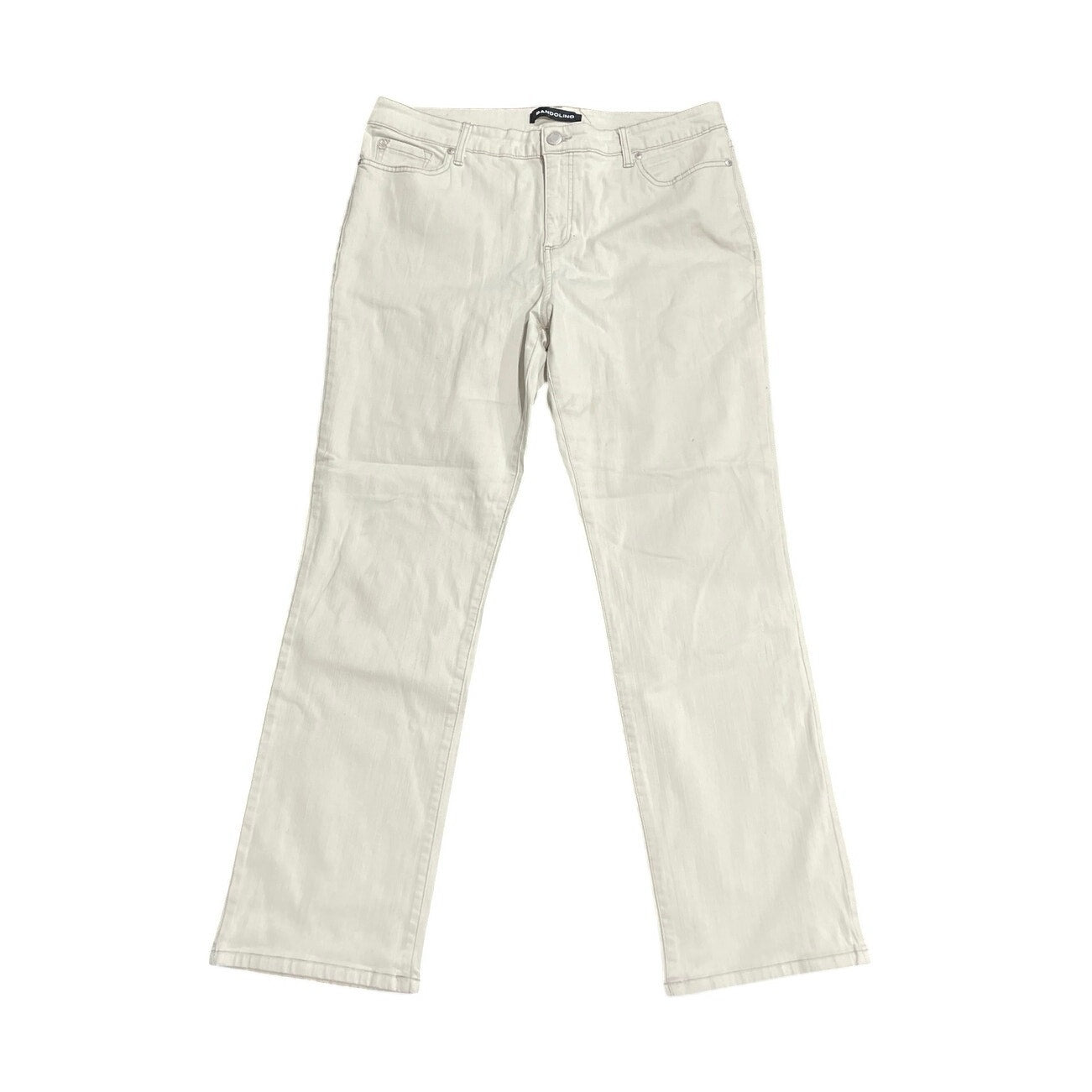 Bandolino Women Straight Leg Beige Denim Jeans Size 16 Mid Rise Classic Wear