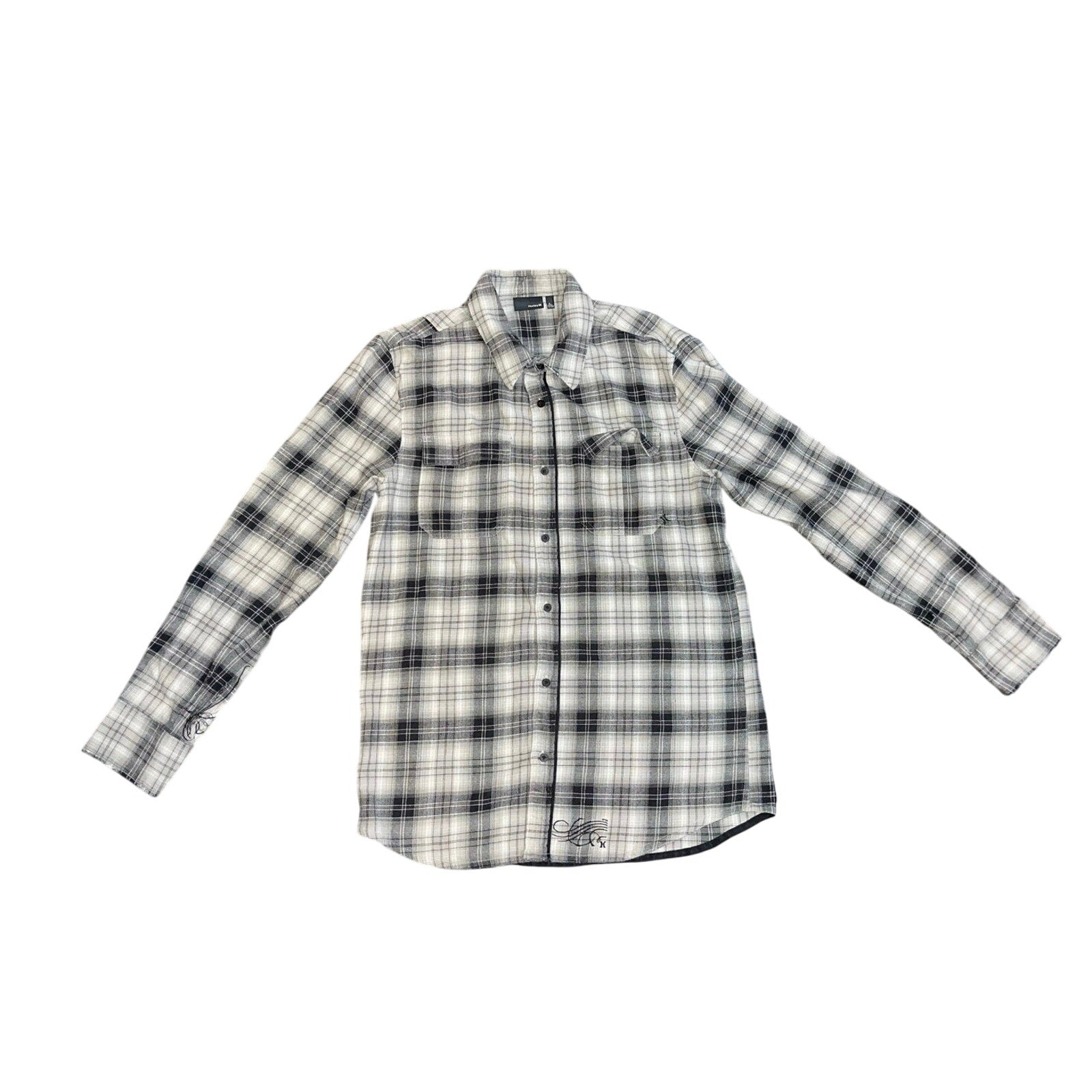 Hurley Classic Fit Flannel Plaid Long sleeve Shirt Size Large