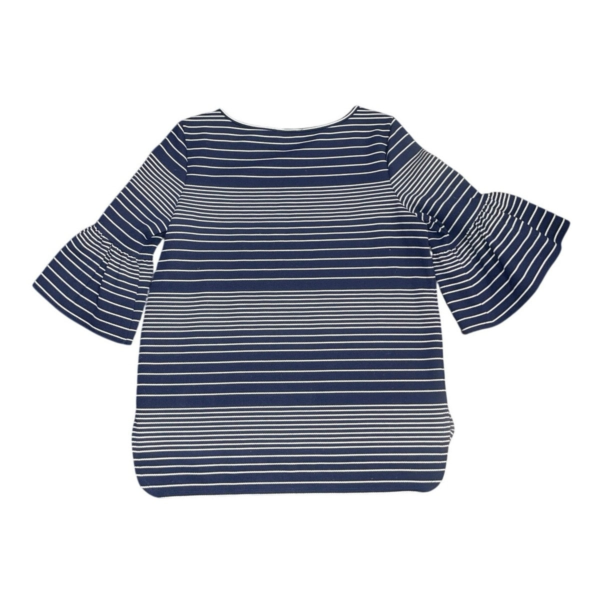 Max Studio Striped Pique Bell Sleeve Top Size Medium Career Office Dressy Casual