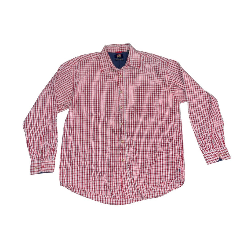 Wrangler Jeans Co Men's Button Down Long Sleeve Plaid Shirt Cool River Cotton Size L