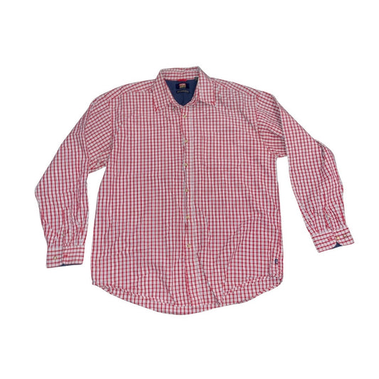 Wrangler Jeans Co Men's Button Down Long Sleeve Plaid Shirt Cool River Cotton Size L