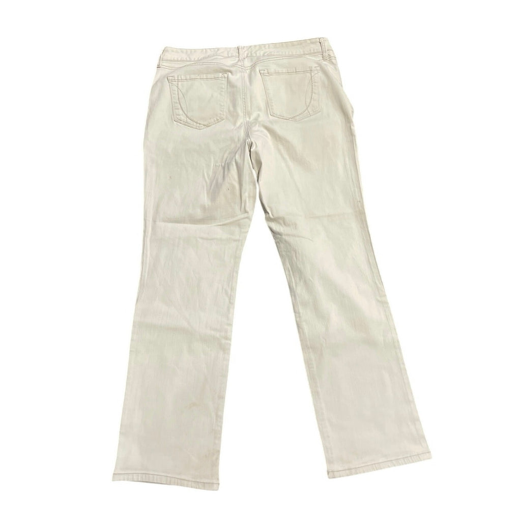 Bandolino Women Straight Leg Beige Denim Jeans Size 16 Mid Rise Classic Wear