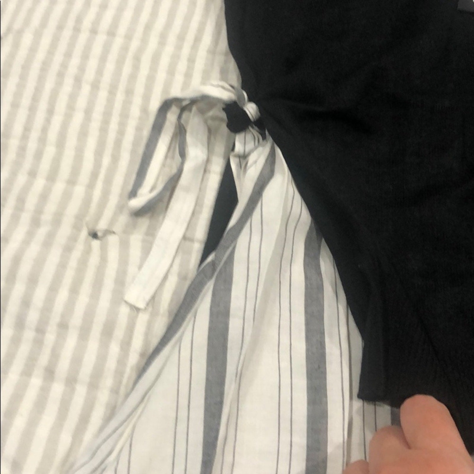 DKNY Modern and Boho Top Blouse, ties and layer design NWT Size Small